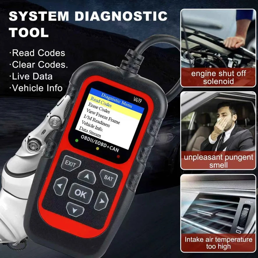 V419 Car Diagnostic Tool Automotive OBD2 Scanner Check Engine Code Reader