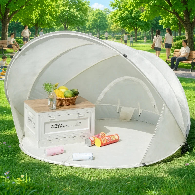 Automatic Pop-Up Camping Tent, Foldable Beach Sun Shelter with Spacious Interior, Fast Opening, Wind-Resistant Rainproof Fabric