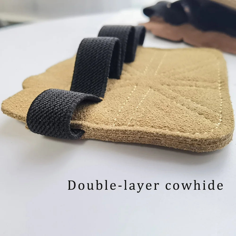 Cowhide Weightlifting Grip Pads, 1 Pair
