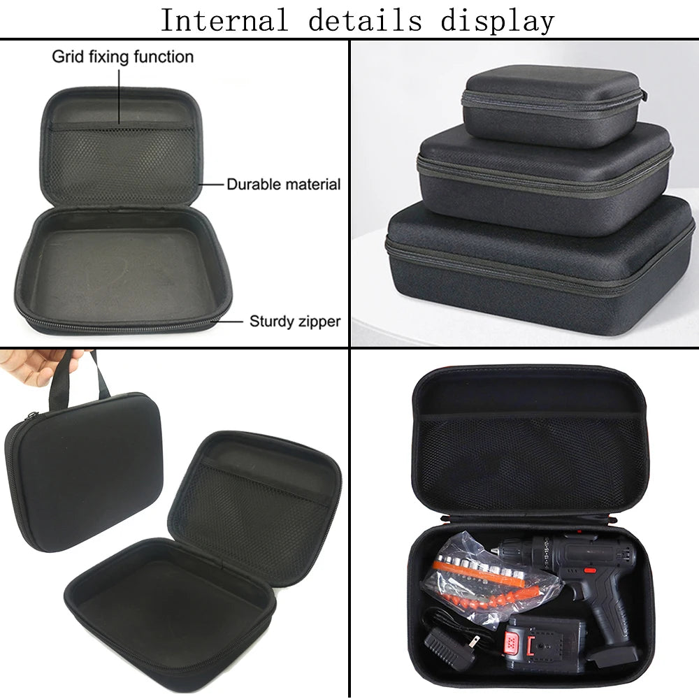 Estuche para herramientas, kit de brocas, bolsa de almacenamiento de EVA, bolsa hermética para cargadores, funda de viaje con cremallera para exteriores, accesorios para fumar y dispositivos electrónicos