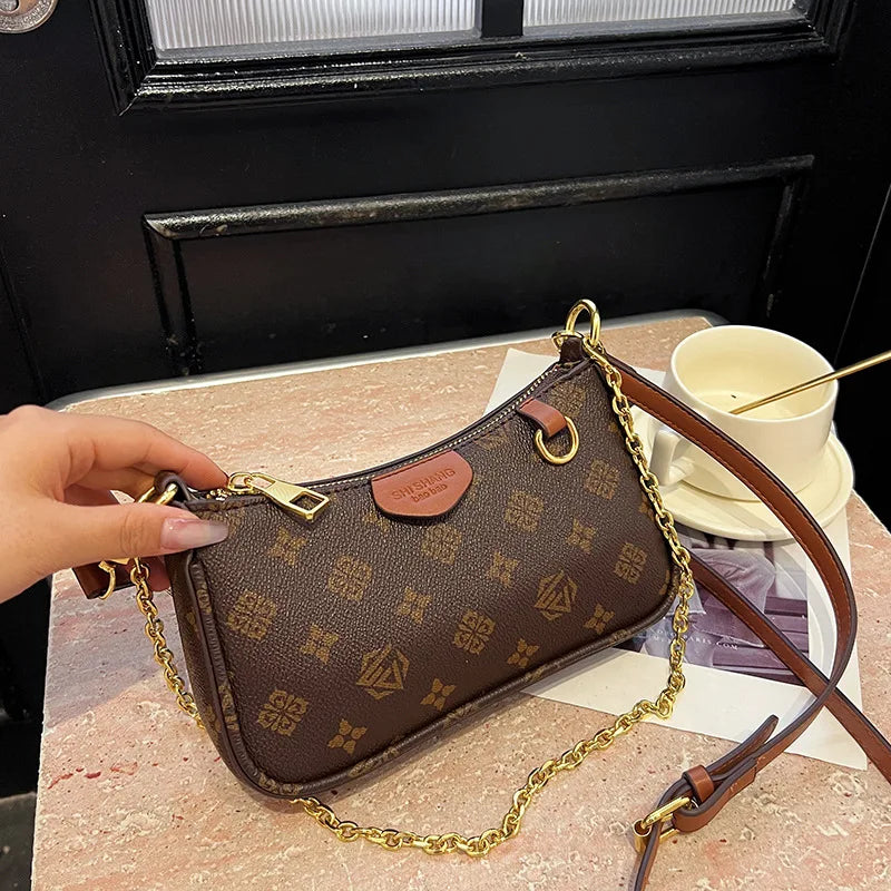 Luxury Fashion Clutch Bags Ladies Crossbody Shoulder Purses High-end Texture Chain Print Handbag Underarm Bag For Women