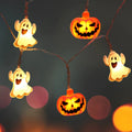 1 pièce, guirlande lumineuse Halloween à 10/20 LED à un seul niveau, avec citrouilles et fantômes, à piles, pour la maison, le jardin et les fêtes d’Halloween