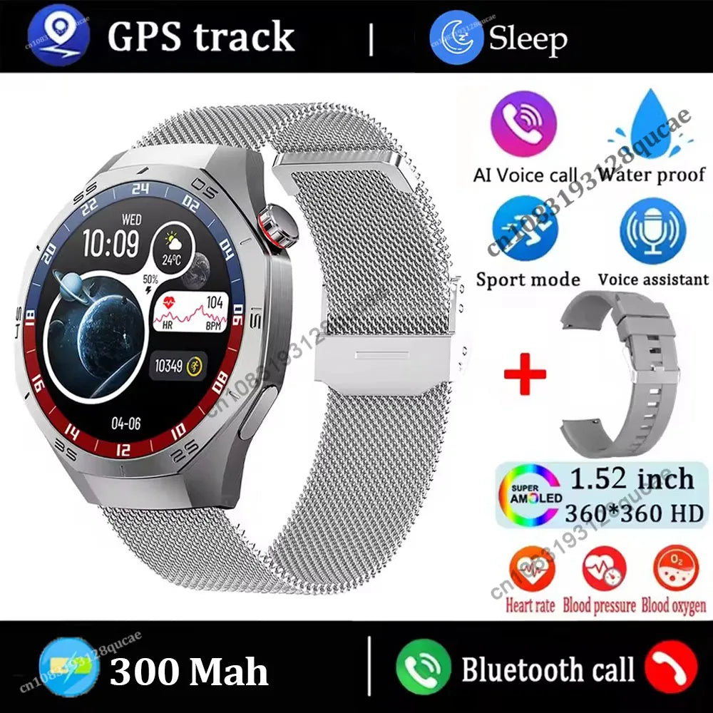 2026 Watch 5 Pro GPS Track Smart Watch Men 360*360 AMOLED Screen NFC BluetoothCall Waterproof Health Monitor Man Smartwatch Ht30