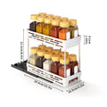 Especiero de gran capacidad con 2 niveles extraíbles, estante organizador multiusos de plástico para armarios de cocina