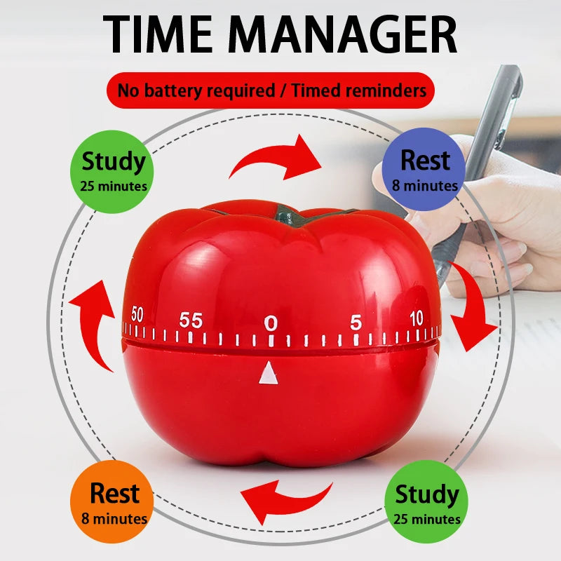 Minuteur de cuisine tomate, réveil mécanique à compte à rebours, rappel électronique, outil de chronométrage pour la cuisine et les jeux