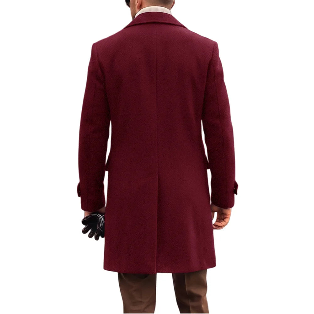 Men Wool Blends Jacket Overcoat Single Breasted Y2k Streetwear Jackets Lapel Trench Coat Formal Work Classic 2026 Autumn Winter