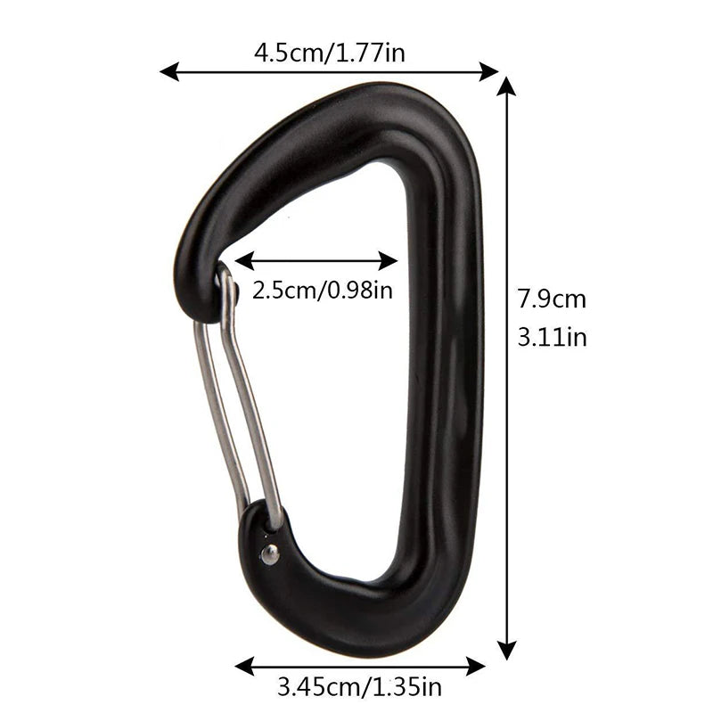 D-Shaped Aluminum Carabiner for Outdoor Gear