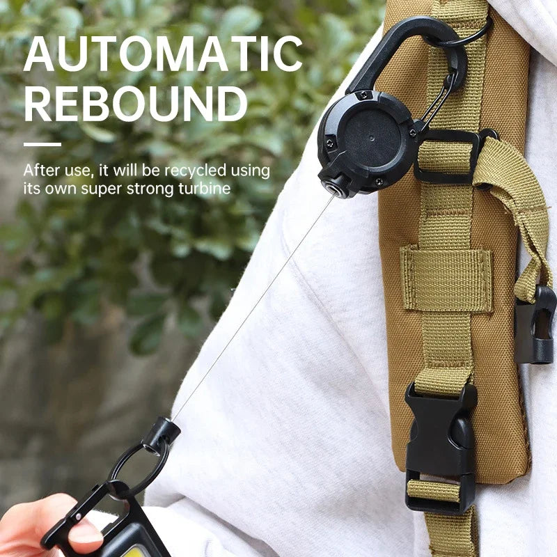 Outdoor Retractable Wire Rope Retractable Keychain Reel Retractable Key Chain With Steel Cable Key Ring Retractable Tool