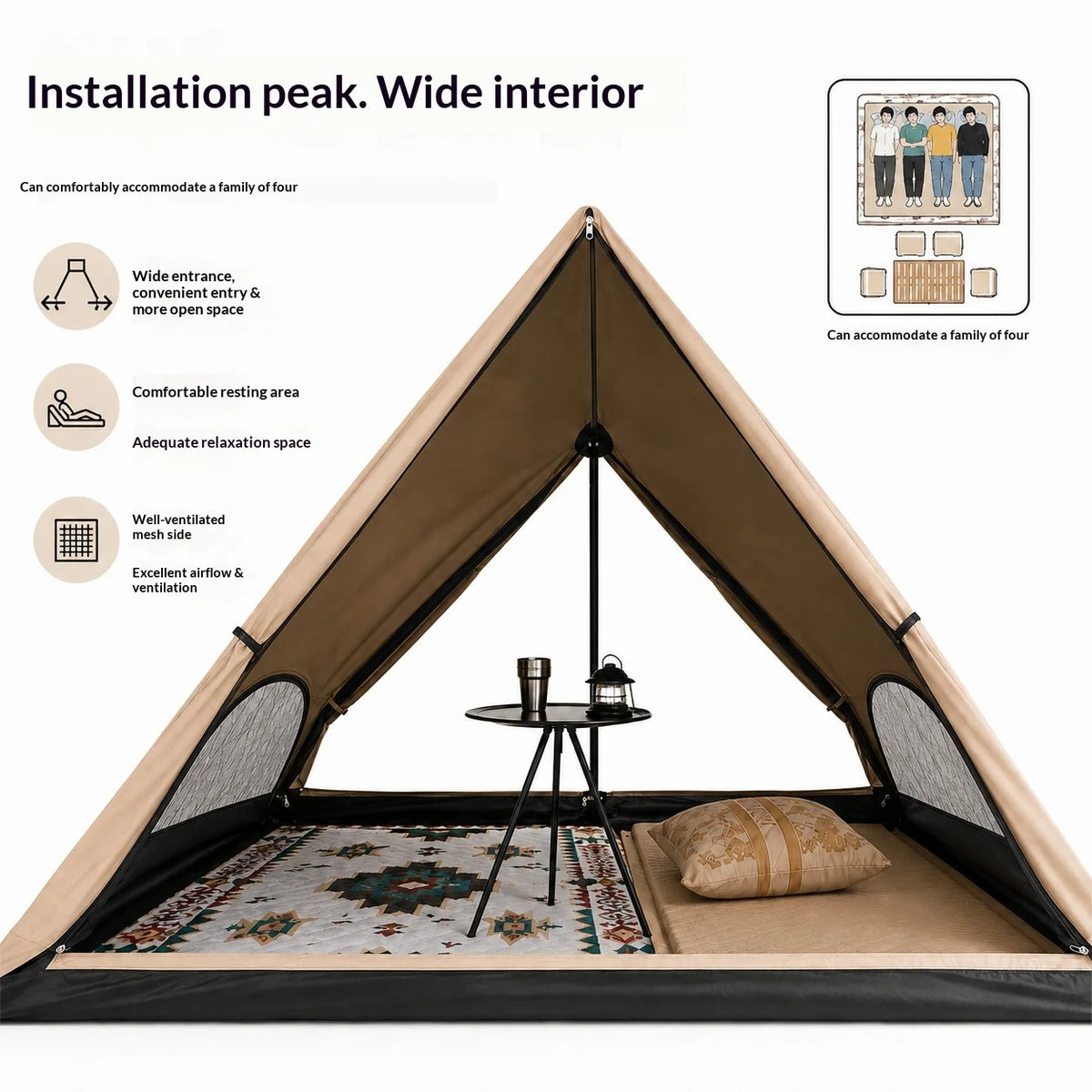 Automatic Triangular Tent, Outdoor Camping Tent That Can Be Set Up in Just 3 Seconds. Waterproof and UV-Resistant.
