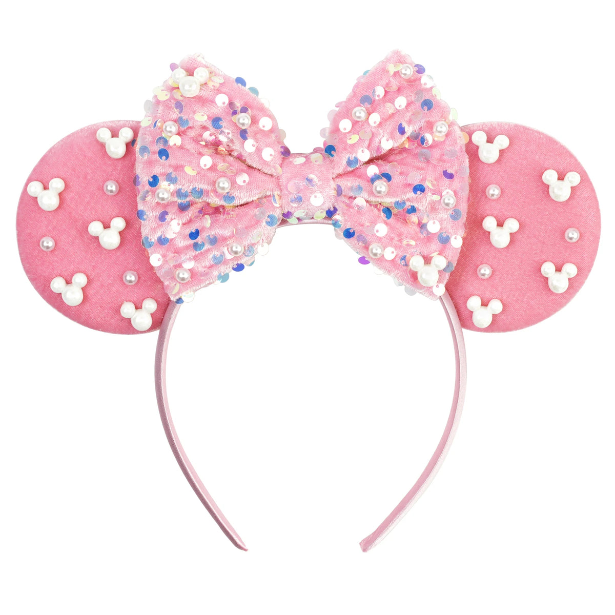 2026 New Style Sequin Ear Headband Sequin Bows Girl Adult Kids Halloween Party Cosplay Hair Accessories Princess Hairband