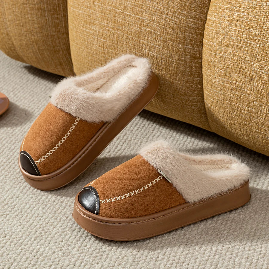 Chaussons d’hiver tendance pour femme, doux, à semelle épaisse, chauds, confortables, respirants, antidérapants, pour l’intérieur et l’extérieur, chaussures d’intérieur décontractées pour couples