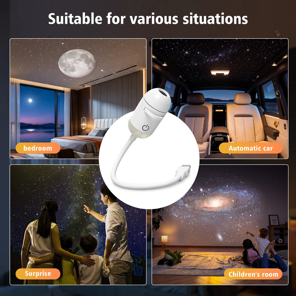 Salange 2-in-1 USB Galaxy Projektor Nachtlicht Sternenhimmel Projektor Lampe Manueller Fokus Für Urlaubsatmosphäre/Foto-Szenarien