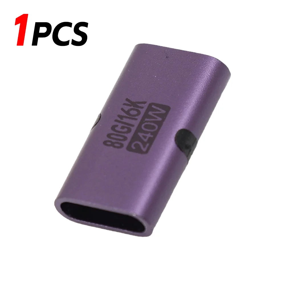 1-10pcs 240W PD USB C Female To Female Adapter 80Gbps High-Speed 16K 60Hz Video for MacBook Pro Air IPad Type-C HUB Converter