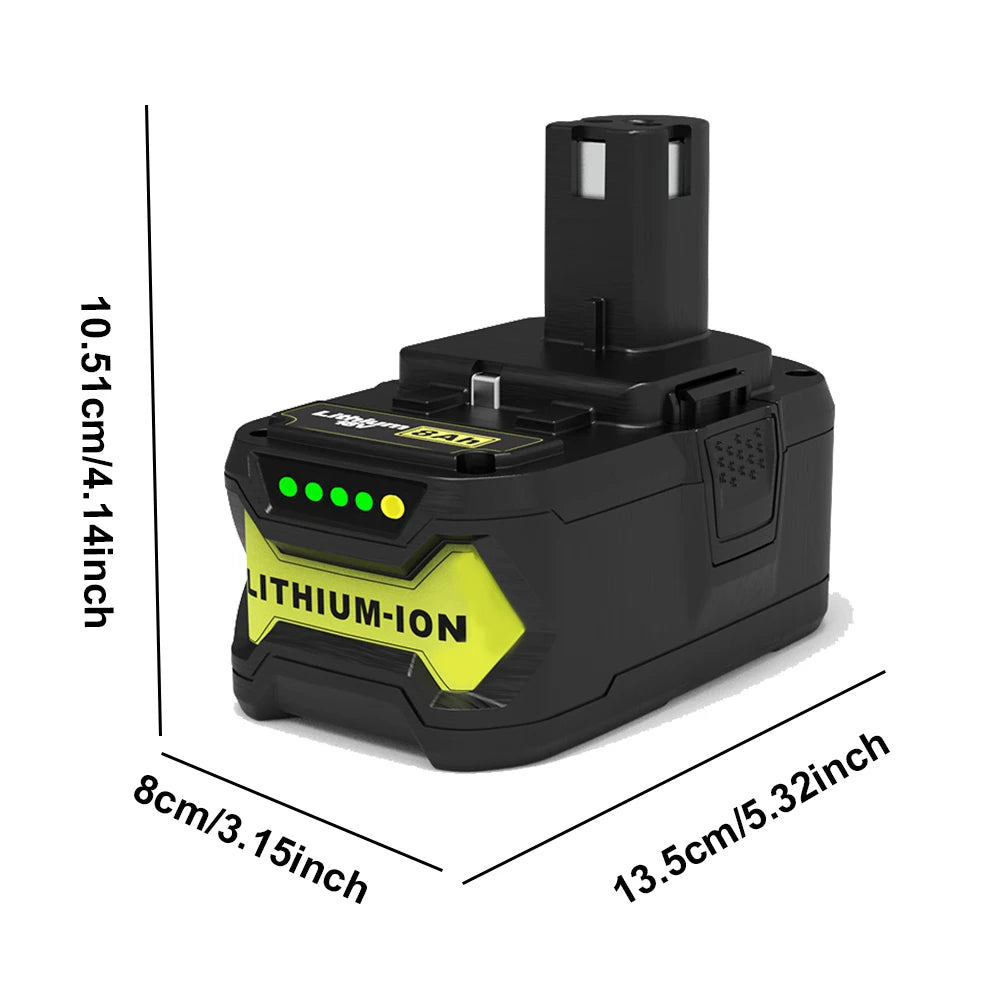 Für RYOBI 18-V-Hochleistungs-Lithium-Akku, geringe Selbstentladung, geeignet für alle RYOBI-Werkzeuge P104, P107, P108, P109, RB18L20