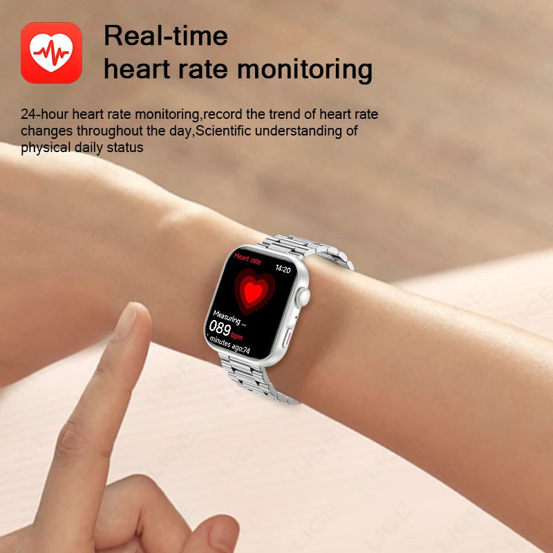 LIGE New 1.83" AMOLED Screen Sports Smart Watch For Men Built-in 24 Hours Daily Monitoring Man Watches Bluetooth Call Smartwatch