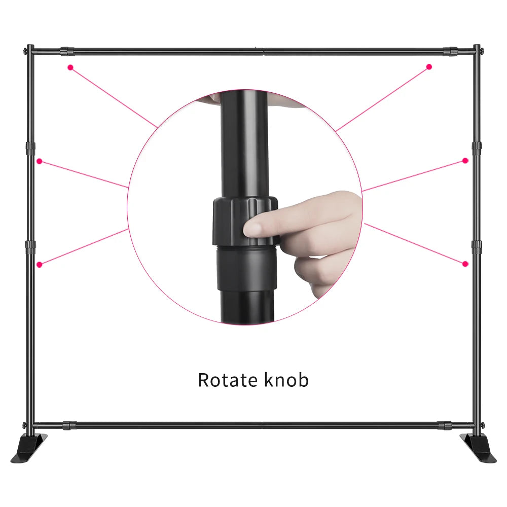 2.4x3M Versatile Heavy Duty Backdrop Stand Photo Frame Photography Wedding Birthday Decoration School Photographic Backdrop Party