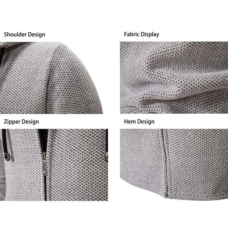 Men's Knitted Hooded Cardigan Casual Fleece Coat Slim Fit  Autumn and Winter New Jacket Coat Men's Sweater Zipper Warmth Outwear
