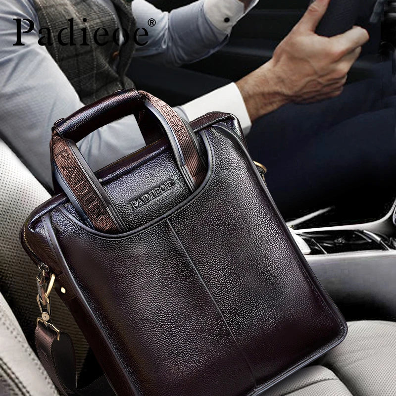 Top-Grade Leather Casual Handbag for Men, Featuring Stylish and Simple Design, Suitable for Both Business and Casual Occasions,
