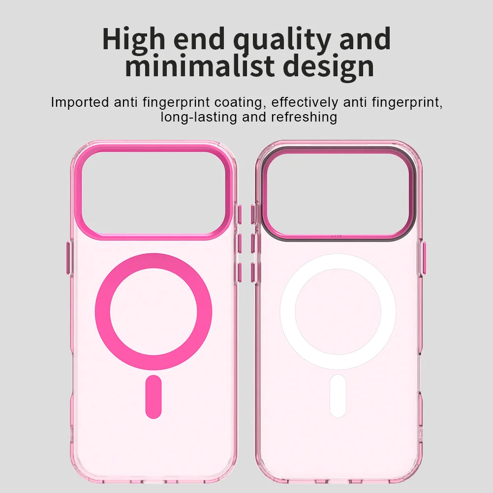 Matte Clear For Magsafe Wireless Charge Case for iPhone 13 14 15 16 17 18 Pro Max Air Plus Military Shockproof Candy Color Cover