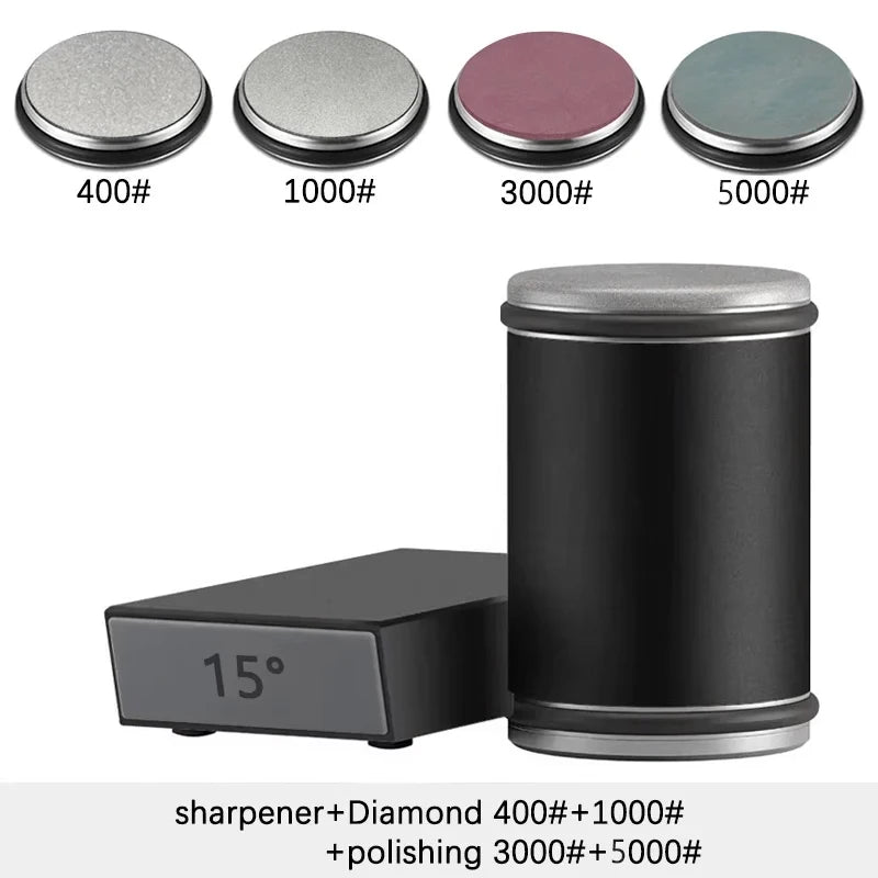 Niiruo Roll-Messerschärfer-Set, doppelseitiger Diamant-Messerschärfer mit magnetischem Schleifwinkel von 15/20°, Wetzstein-Set für Küchenmesser