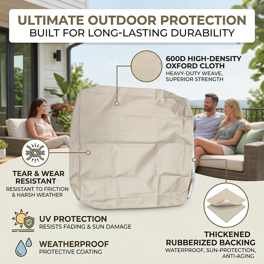 Ersatzbezüge für Terrassenkissen – 10 Größen für Sitzkissen von Terrassenstühlen, winddichte und wasserabweisende Outdoor-Kissenbezüge