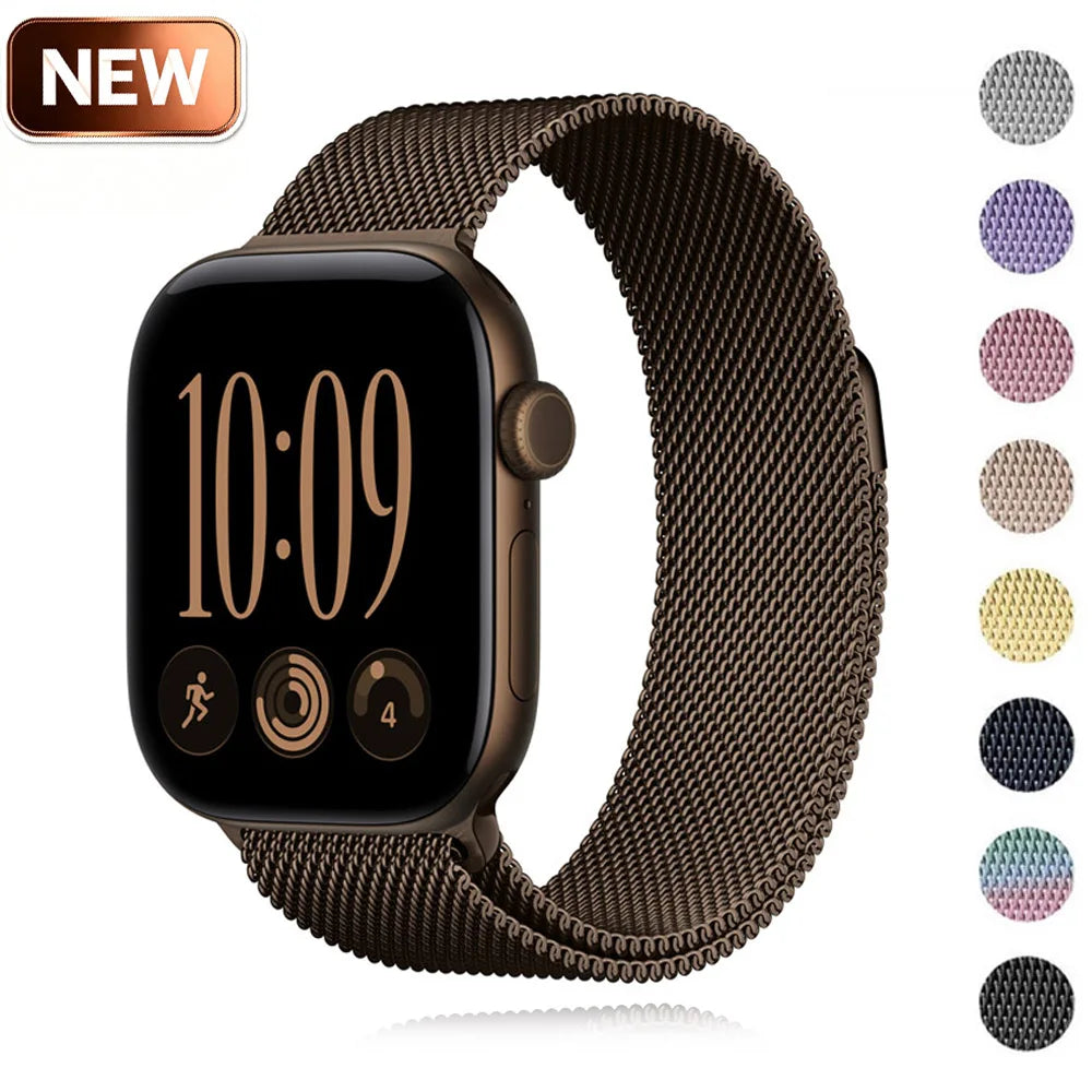 For Apple Watch Milanese Loop Strap 46 42 44 40 45mm Original Metal Correa Bracelet iWatch Series 12 11 10 9 8 SE Ultra 3 4 Band