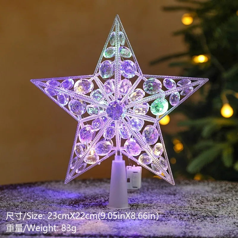 15cm Christmas Tree Decoration Stars Warm White Lights Home Room Decor LED Shining Lamp Xmas Festival TopStar Navidad 1.07in