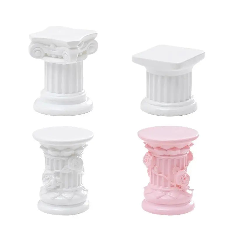 Décoration d'intérieur pour maison, salle à manger et jardin, paysage, bougeoir sur piédouche avec colonne romaine et pilier grec, figurine sculptée