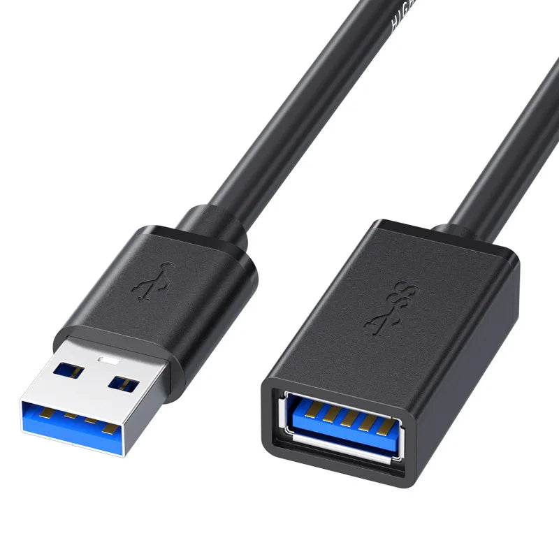 Cable de extensión USB de 0,5/1/2/3/5 m, cable de datos USB 3.0 para portátil, TV, SSD, USB 3.0, conector macho a hembra para ordenador, cámara e impresora
