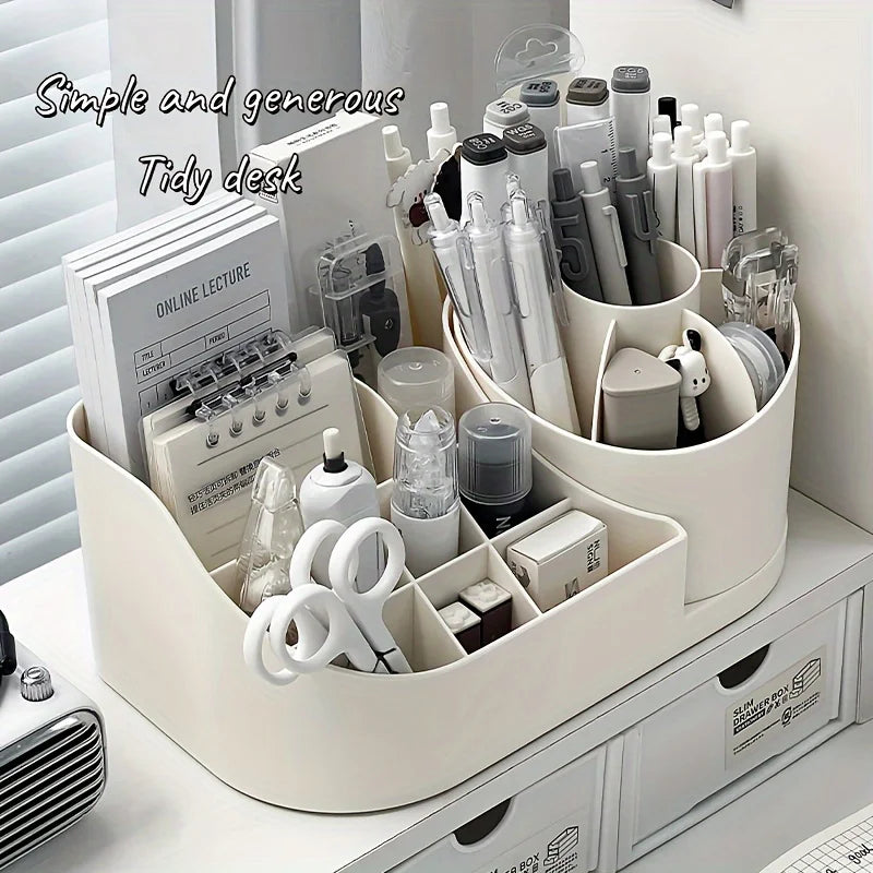 Rotating 2-in-1 Plastic Desk Organizer