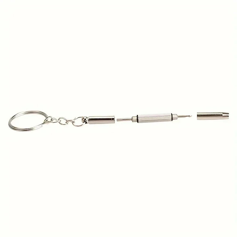 Destornillador para gafas, kit de reparación de relojes con llavero y herramientas manuales portátiles de precisión.