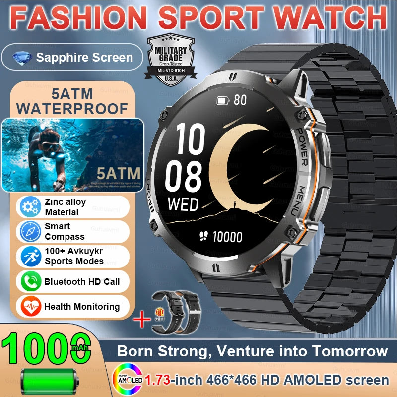 GUHUAVMI X3 smartwatch AMOLED da 1,73″ con GPS e chiamate Bluetooth