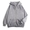 Autumn Trendy Men's Hoodie Solid Color Zip Up Loose Jacket Coats Casual Long Sleeve Hooded Sweatshirt Outdoor  Male Clorhes