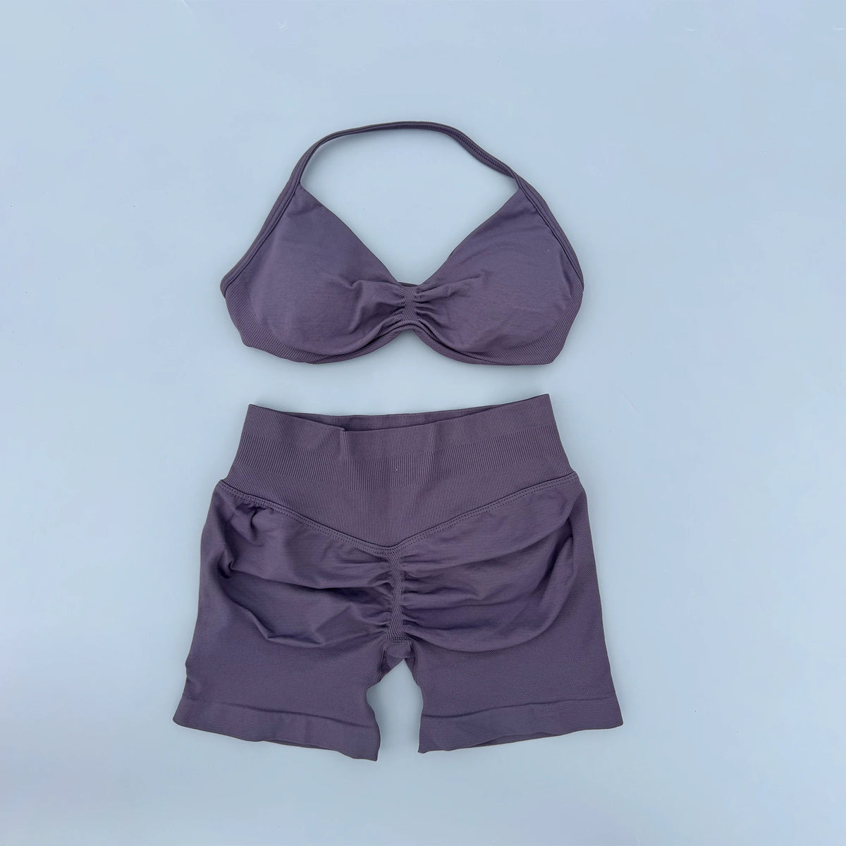 Conjunto de yoga de mujer, 2 piezas, top y pantalón corto