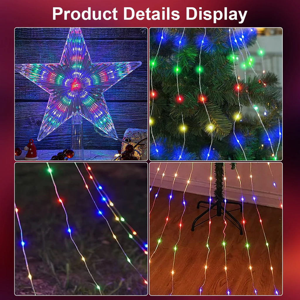 LED Outdoor Christmas String Lights 2/3M USB Waterproof Fairy Lights With 8 Lighting Modes For Garden Christmas Tree Party Decor