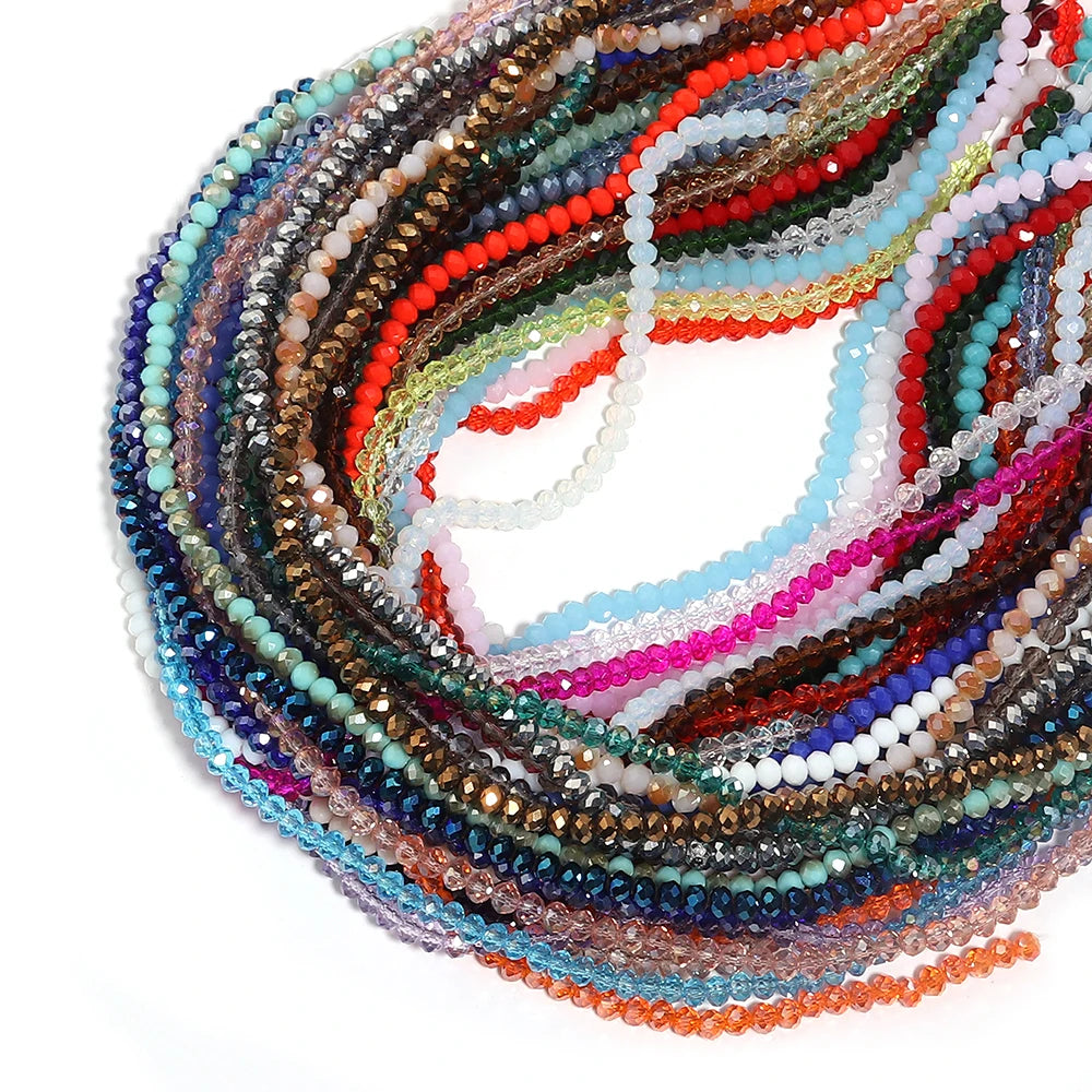 3/4/6/8/10mm farbige facettierte Kristallglasperlen lose Abstandshalterperlen für den Schmuckanfertigung DIY Armband Halskette Zubehör