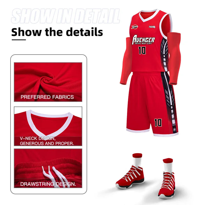 Adult Kid Basketball Jersey Youth Quick-drying Breathable Unisex Team Training Uniform Shirt Sportswear Child Tracksuit Outfit