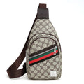 Men’s PU Crossbody Chest Bag with Earphone Opening