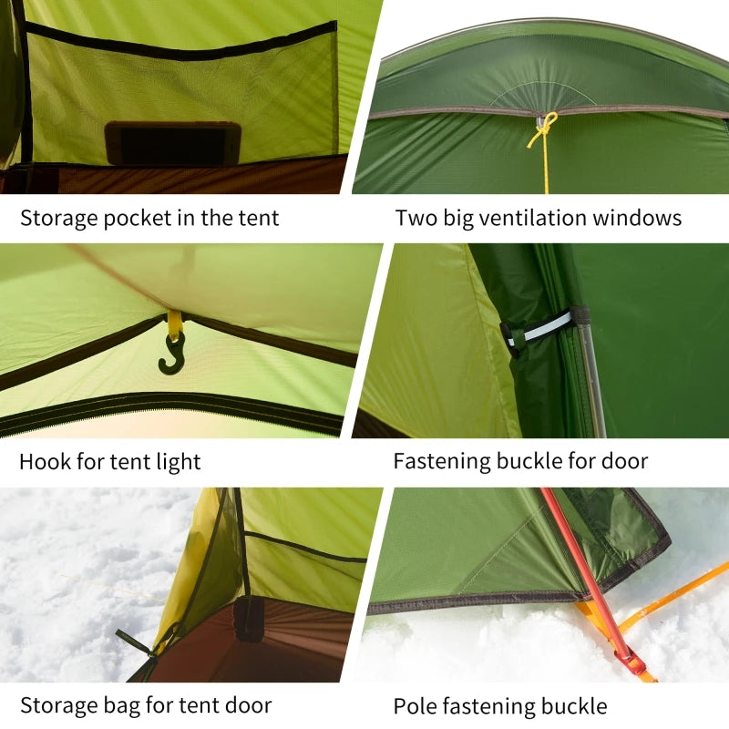 Naturehike Opalus Hiking Tent 3 people 20D Nylon Waterproof Tunnel Tent ultralright wide Vestibule Outdoor background Camping Tent