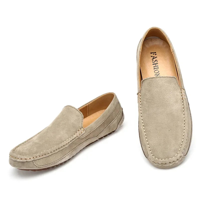 Mocasines de ante para hombre, zapatos informales de lujo 2025, náuticos hechos a mano, mocasines sin cordones para conducir, zapatos de hombre, mocasines calzado en España