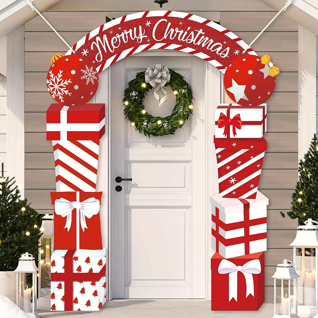 Christmas Hanging Door Banner, Merry Christmas Decoration for the Home, Festive Gift Box, Xmas Door Decor, Navidad, Noel, New Year 2026
