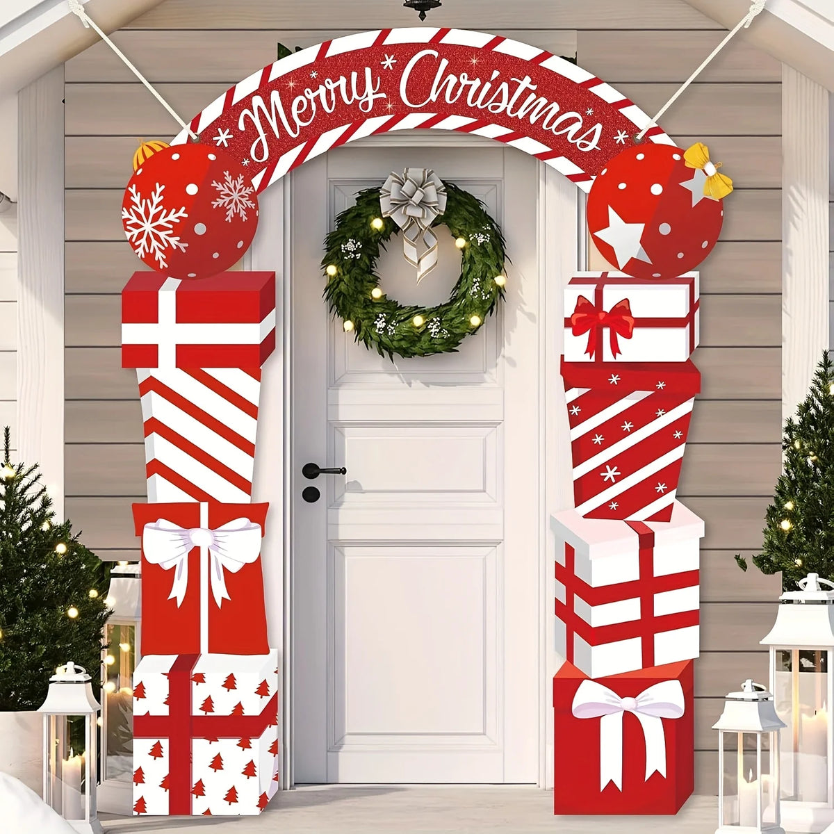 Christmas Hanging Door Banner, Merry Christmas Decoration for the Home, Festive Gift Box, Xmas Door Decor, Navidad, Noel, New Year 2026