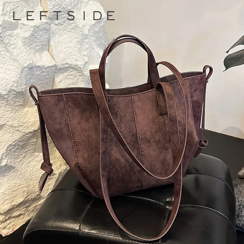 LEFTSIDE Small PU Leather Shoulder Bags for Women 2025 Luxury Designer Crossbody Bag Females Brand Retro New Handbags and Purses