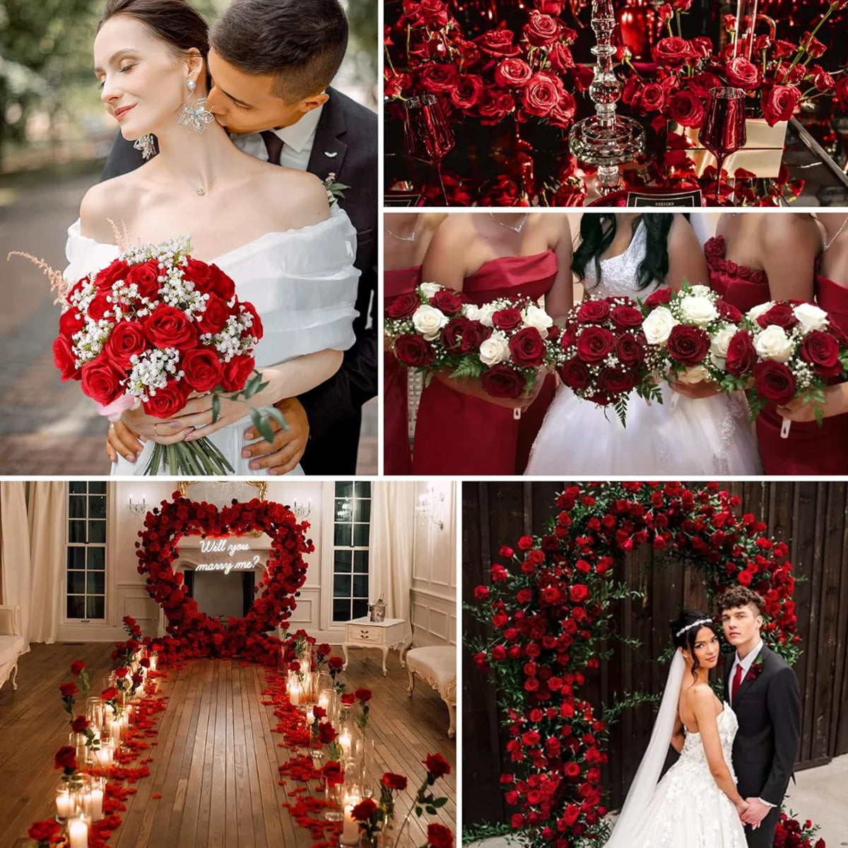 1/5/10/20 Artificial Roses Flowers Rose Branches Artificial Red Roses Realistic Fake Roses Wedding Birthday Home Decoration