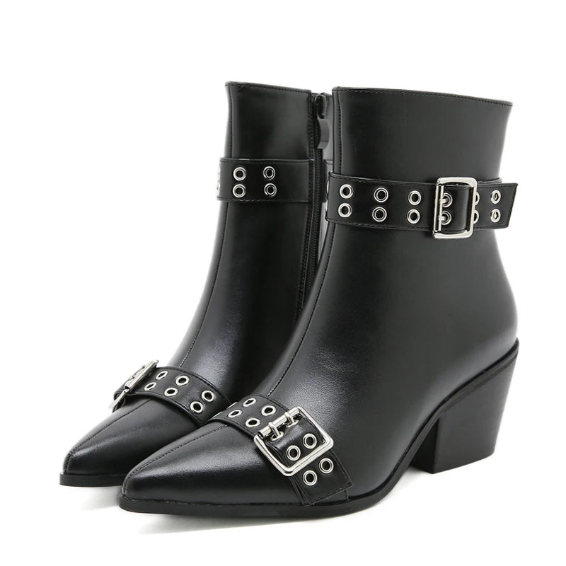 Stivaletti donna Liyke con fibbie e occhielli metallici