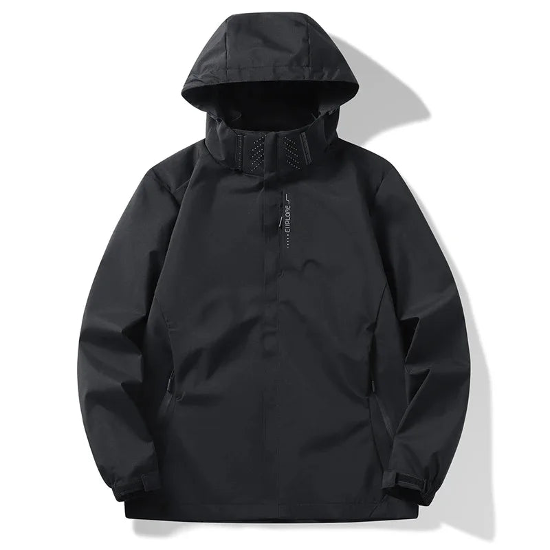 Autumn New Outdoor Jacket for Men Hooded Zipper Slim Fit Windbreaker Coat Male Climbing Hiking Waterproof Casual Clothing