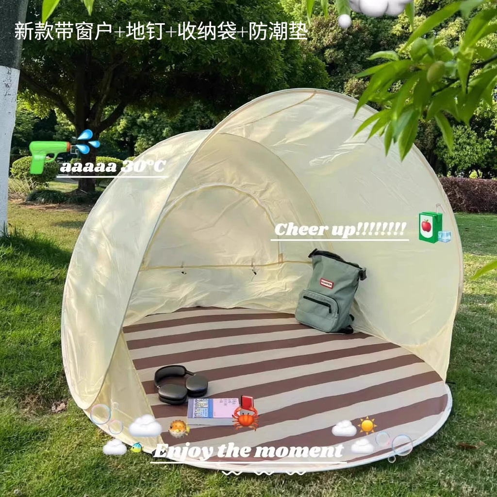 Automatic Pop-Up Camping Tent, Foldable Beach Sun Shelter with Spacious Interior, Fast Opening, Wind-Resistant Rainproof Fabric