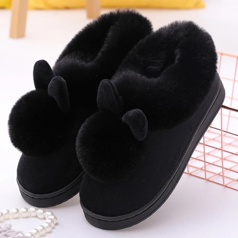 Zapatillas planas mullidas de mujer, zapatos de diseño de lujo, botas informales de invierno hasta el tobillo, elegantes sandalias de pelo suave para estar en casa