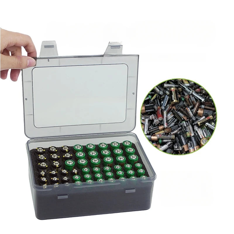 Batterie-Organizer-Halter fasst 54 AA/AAA-Batterien, Batteriekasten für Garage und Zuhause, Schubladen-Organizer und Spender