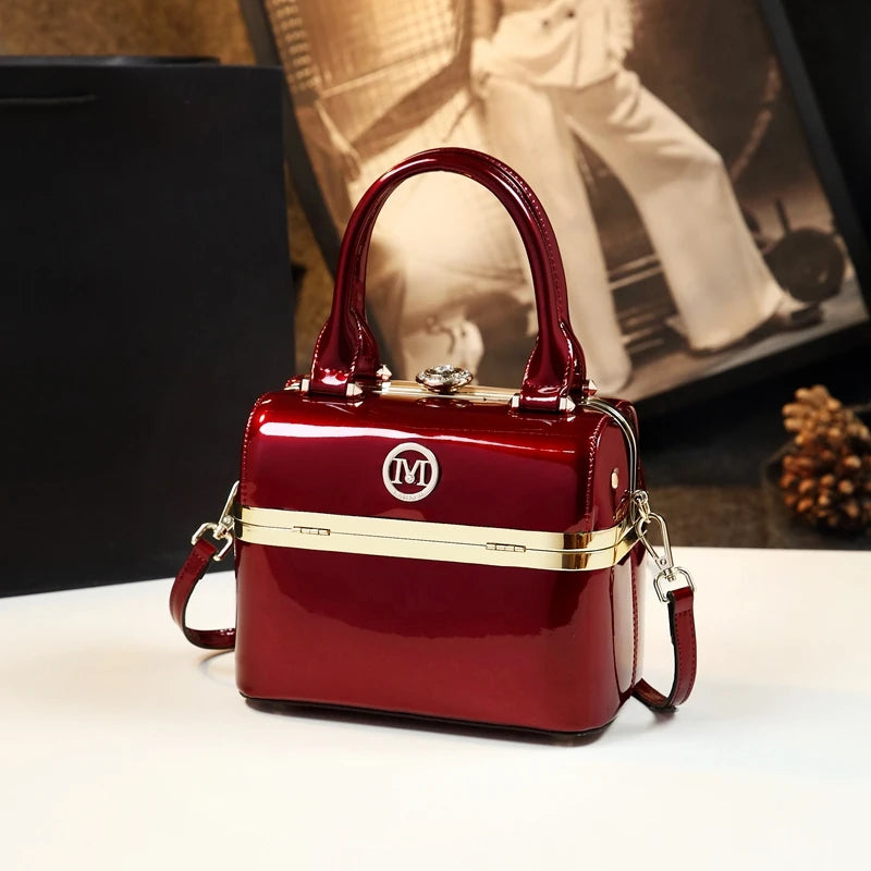 2025 New Genuine Leather Women's Handbags Luxury Fashion Small Square Box Portable Shoulder Messenger Bridal Wedding Bags